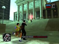 Toni Cipriani killing a Sicilian Mafia mobster outside City Hall.