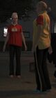 Remnants of the planned inclusion of Well Stacked Pizza in GTA IV, in the form of Well Stacked Pizza employees behind Pizza This in Leftwood, Alderney.