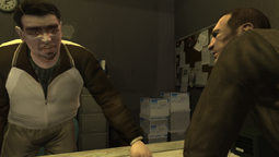Roman Bellic asking Niko Bellic to pick up Mallorie Bardas and Michelle