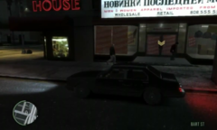 Niko arriving to the Russian clothes store