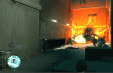 The police being shot at by Niko.