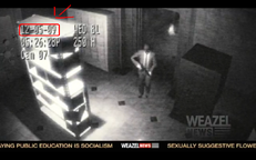 A Weazel News report showing Niko Bellic in the banks vault.