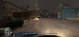 Phil Bell and Niko Bellic driving to collect Bell's heroin.