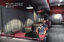 Niko Bellic on a "date" with Tom Rivas at The 69th Street Diner.