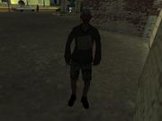 A tramp in Doherty, San Fierro in Grand Theft Auto: San Andreas.