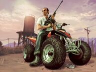 Artwork of Trevor Philips on a Blazer.