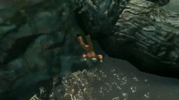 Aiden O'Malley falling to his death after being shot by Niko Bellic.