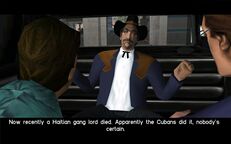 Avery Carrington introduce Tommy Vercetti to Donald Love, and unveils his plan for Tommy to attack the Haitian gangster, dressed as a Cuban, at the funeral home.