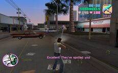 Tommy Vercetti shooting the highest ranking Haitian gangster.