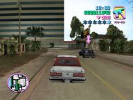 Tommy Vercetti chasing the Haitian gangster, an alternative method of mission completion.