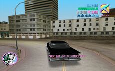 Tommy Vercetti about to escape from Little Haiti.