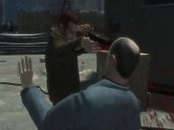 Niko Bellic executing Vlad during "Uncle Vlad", GTA IV.