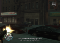 Niko Bellic fighting off the Albanian attackers.