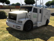 A heavy Utility Truck in GTA V with a covered rear.
