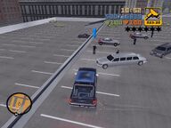 Claude, in the Cartel Cruiser, about to run over Kenji Kasen.