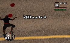 Wasted in GTA San Andreas.