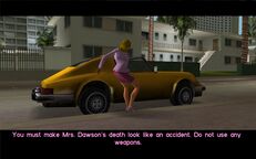 Mrs. Dawson leaving the jewellery shop.