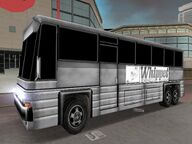 A Whippet Express Coach coach outside the North Point Mall in Vice Point, Vice City.