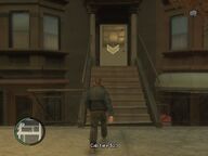 Niko Bellic outside Oleg Minkov's apartment in Hove Beach.