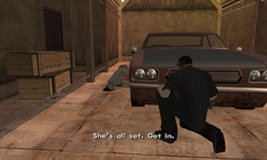 Carl Johnson picks up the rigged car from Wu Zi Mu's mechanic.