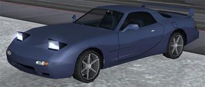 The vehicle is the only one in GTA San Andreas with hidden headlights, seen here popped-up.